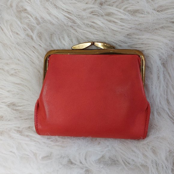 Vintage Lady Buxton Red Leather Clutch Short Wallet Pouch - Picture 1 of 12